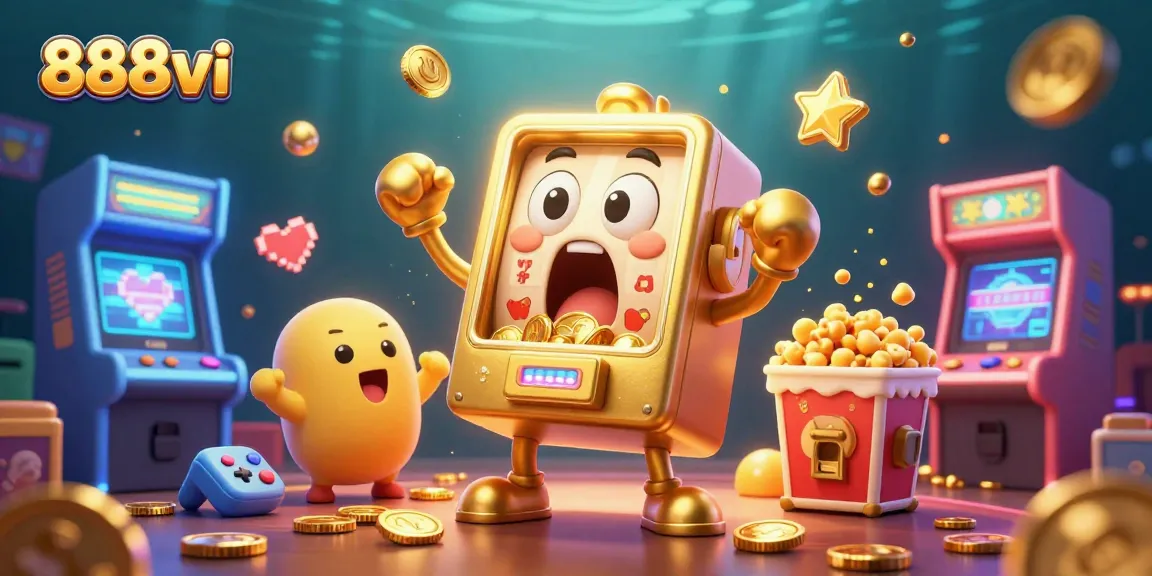 Experience thrilling wins at 888vi with a joyful golden slot machine celebrating a jackpot.