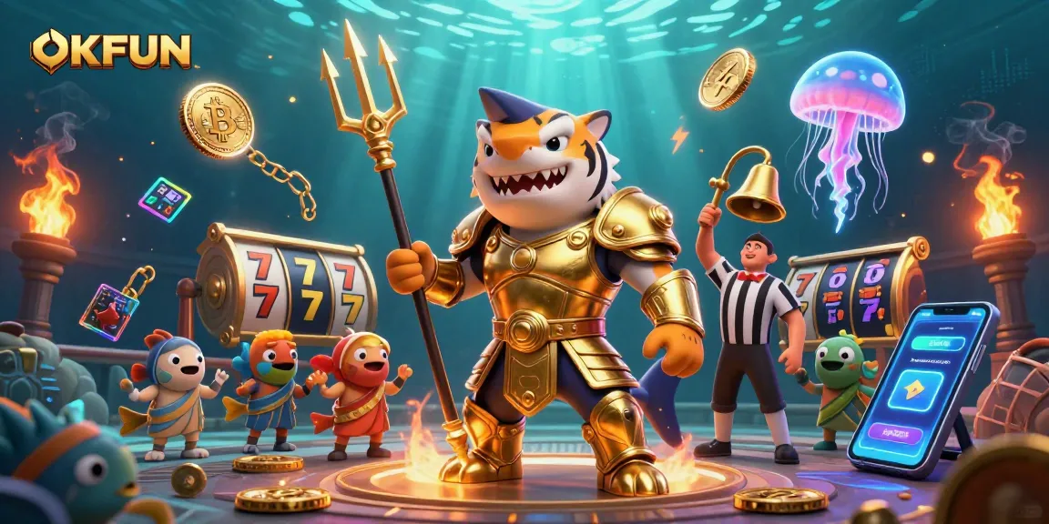 Experience thrilling online gambling with OKFUN's exciting slot game features and vibrant 3D graphics.