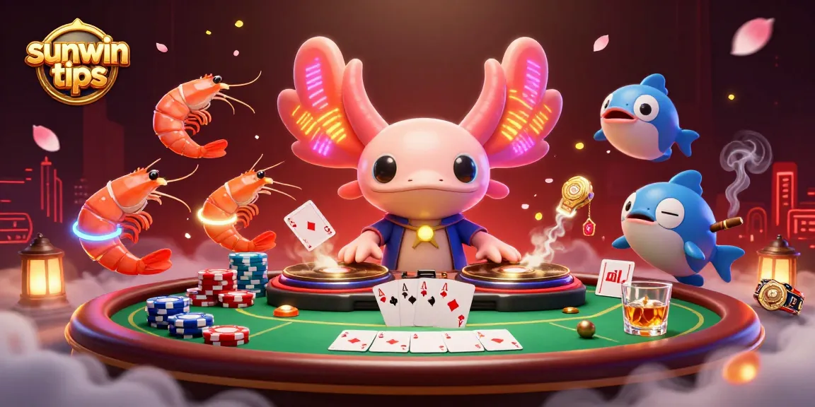 Engage with sunwin tips as an axolotl DJ rocks the casino scene, spinning vibrant tunes and poker action.