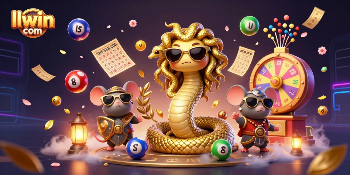 Experience thrilling gaming with llwin com's colorful illustration featuring Medusa and dynamic casino elements.