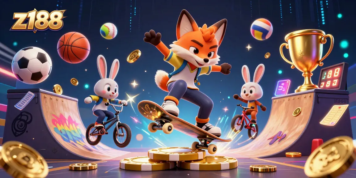 Experience the thrill of z188 with animated characters engaging in dynamic casino action.