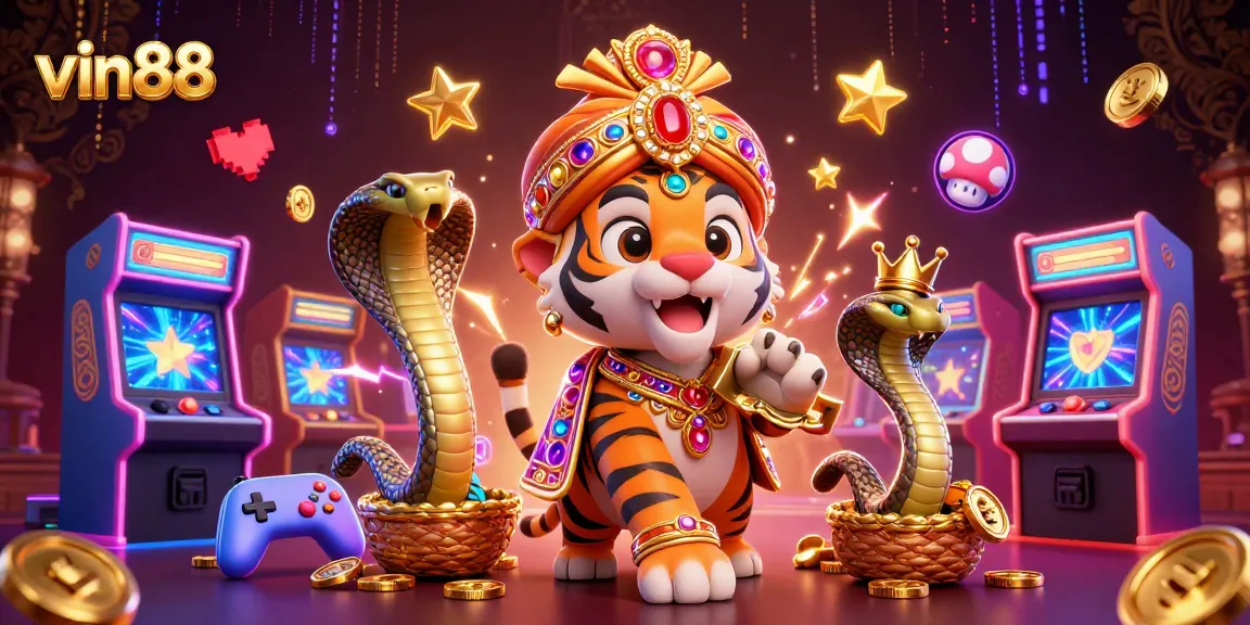 Experience thrilling slots at vin88 with colorful characters and vibrant casino elements.
