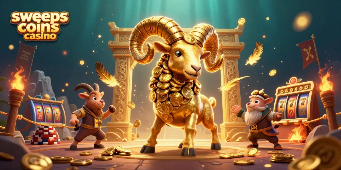 Engage with sweeps coins casino while witnessing thrilling 3D action among golden elements and dramatic effects.