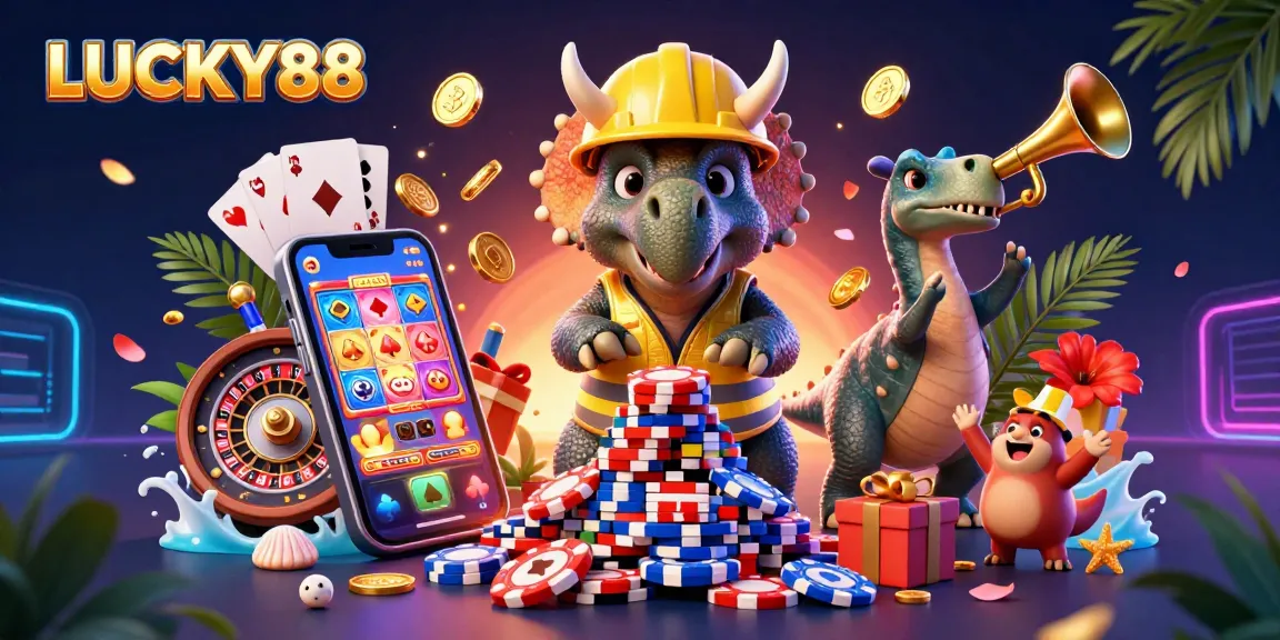 Celebrate big wins with LUCKY88 as triceratops and friends bring the casino to life!