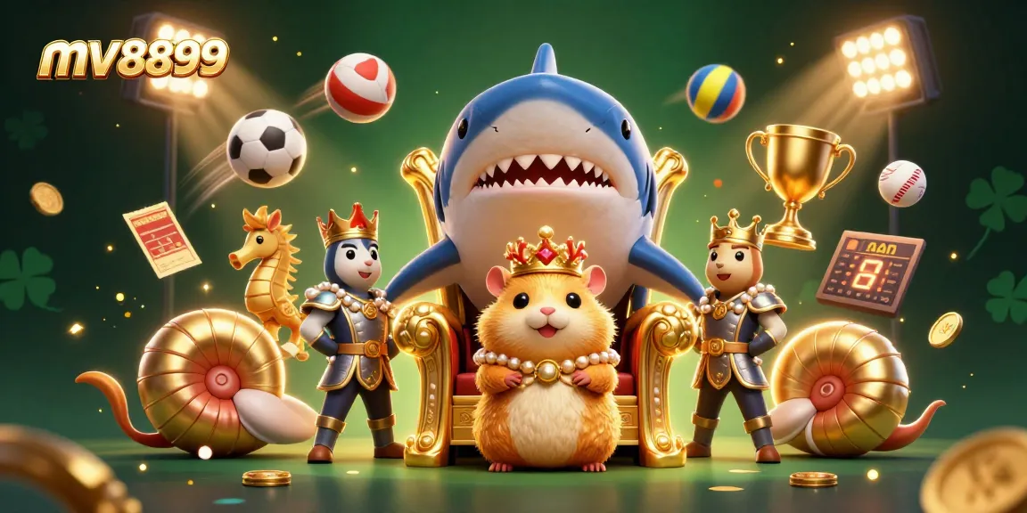 Experience the vibrant world of mv8899 with a golden hamster king in an engaging sports betting scene.