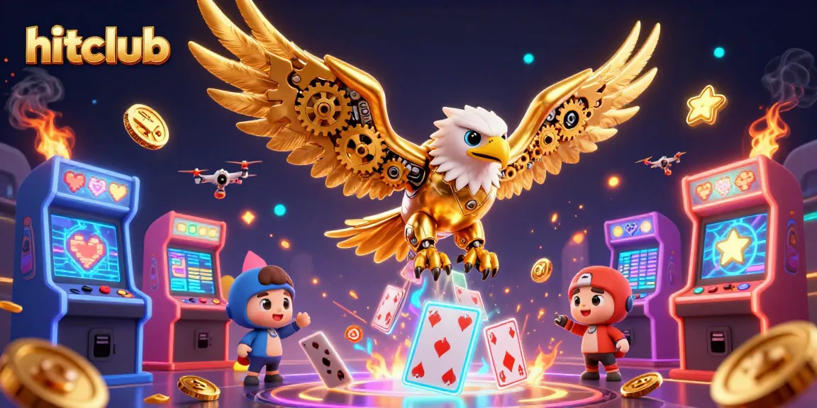 Experience hitclub's thrilling casino action with golden eagle and vibrant gaming elements.