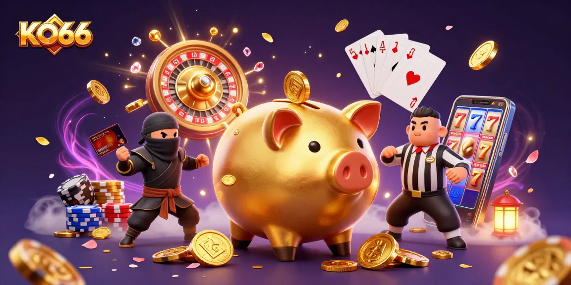 Engage with KO66's vibrant 3D casino world featuring dynamic characters and exciting gaming elements.