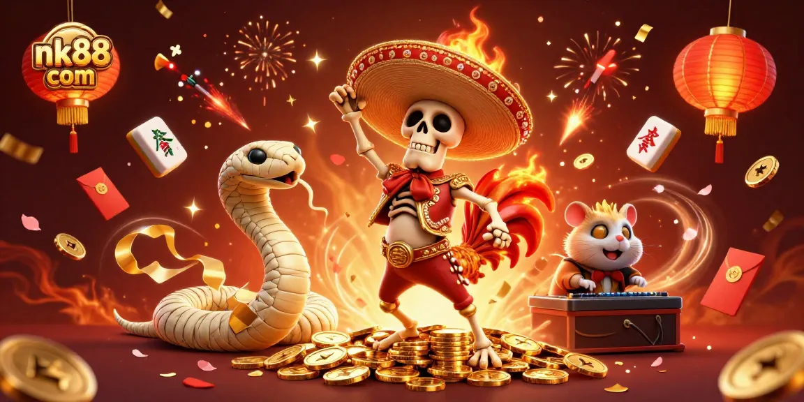 Experience thrilling wins at nk88 com with an exciting cartoon casino scene featuring vibrant characters and dynamic elements.