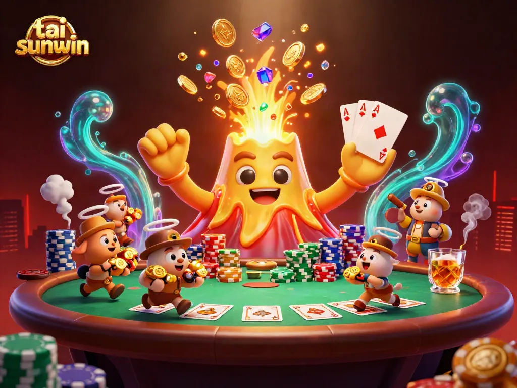 Engage with tai sunwin in this dynamic 3D scene showcasing the excitement of casino gaming.