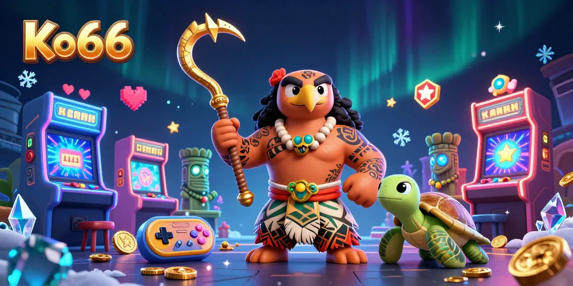 Engage in thrilling gaming adventures at Ko66 with a vibrant casino scene featuring dynamic game elements.