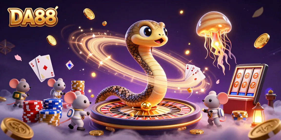 Experience the thrilling bets on DA88 roulette with captivating cosmic characters and elements.