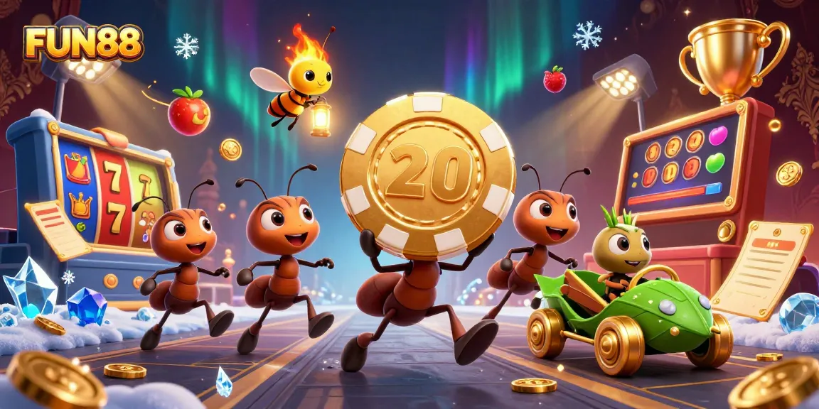 Engage in thrilling fun at FUN88 with the heist of golden poker chips in a rich casino scene.