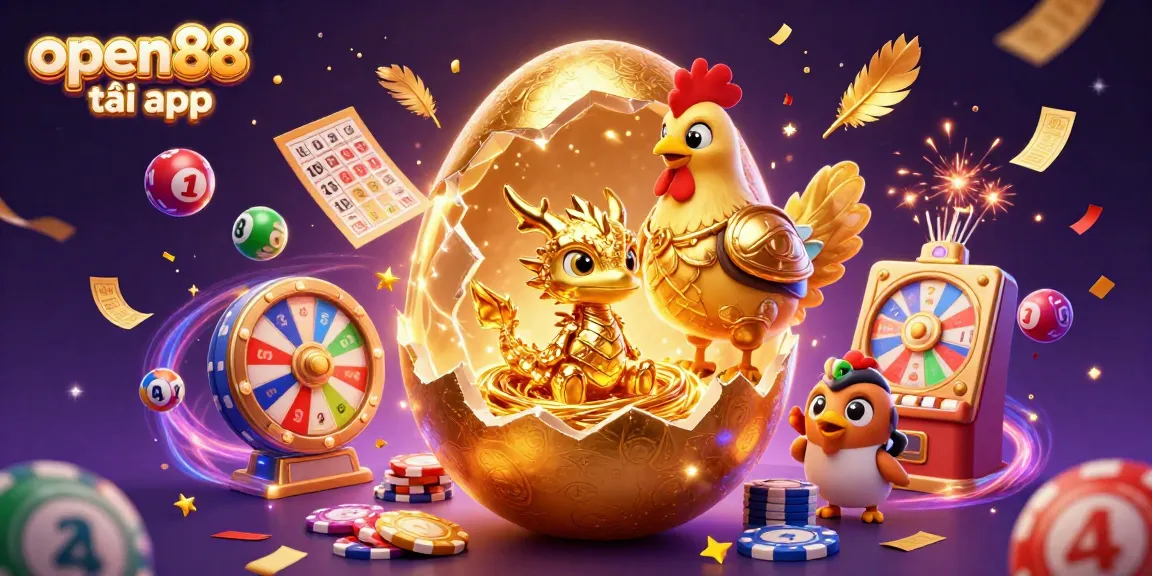 Engage with the excitement of open88 tải app featuring a golden dragon amidst dynamic casino elements.